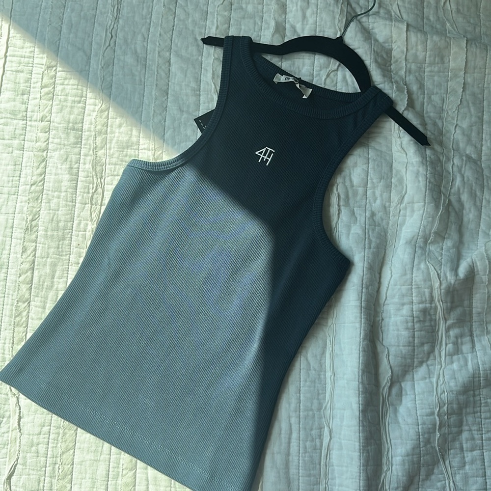 Navy Ribbed Tank Top 4th and reckless nwot